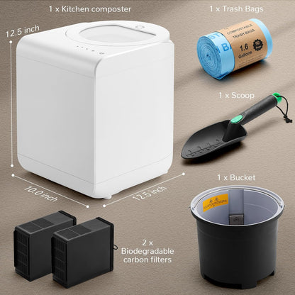 Electric Kitchen Composter, 2.5L Capacity, Turn Food Waste and Scraps into Dry Compost-Toppalletfly