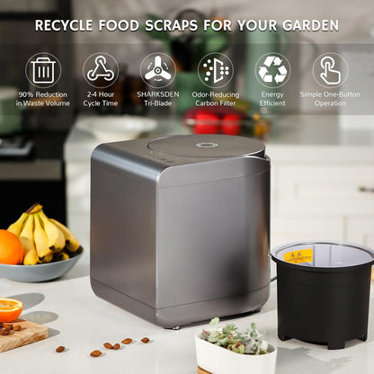 Electric Kitchen Composter, 2.5L Capacity, Turn Food Waste and Scraps into Dry Compost-Toppalletfly