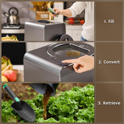 Electric Kitchen Composter, 2.5L Capacity, Turn Food Waste and Scraps into Dry Compost-Toppalletfly