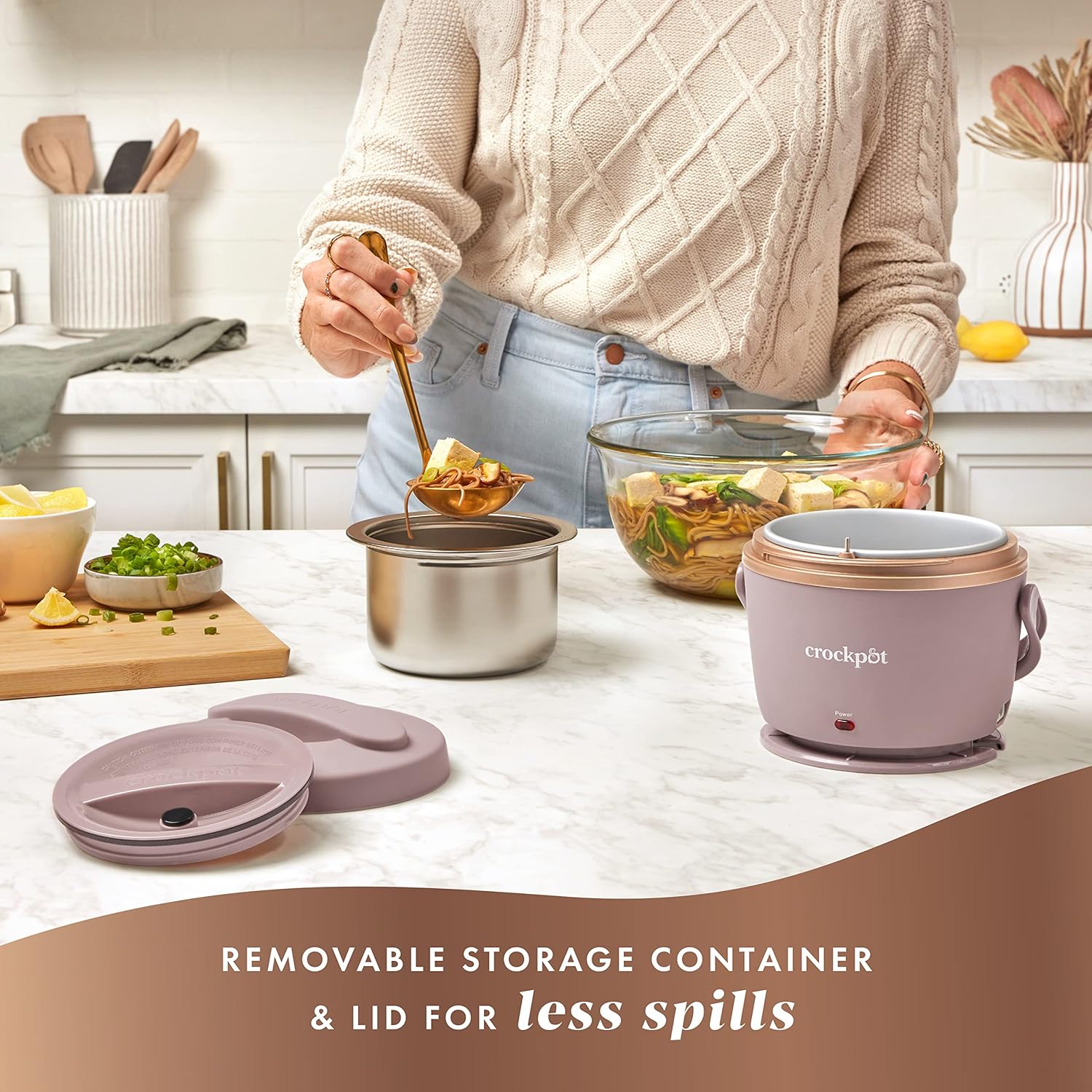 Electric Lunch Box, 20oz Food Warmer, Spill-Free, Dishwasher-Safe, Warm & Travel-Ready-Toppalletfly