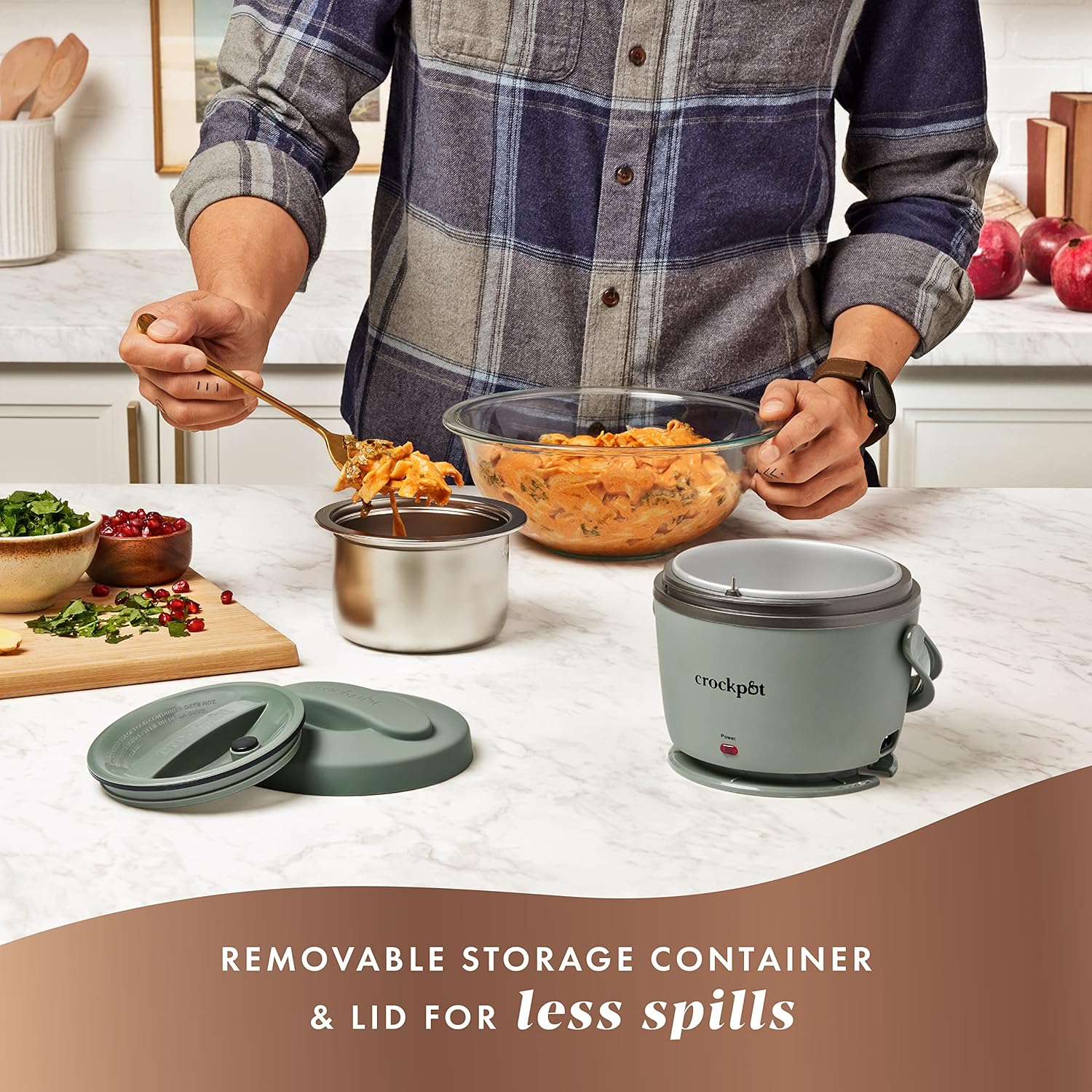Electric Lunch Box, 20oz Food Warmer, Spill-Free, Dishwasher-Safe, Warm & Travel-Ready-Toppalletfly