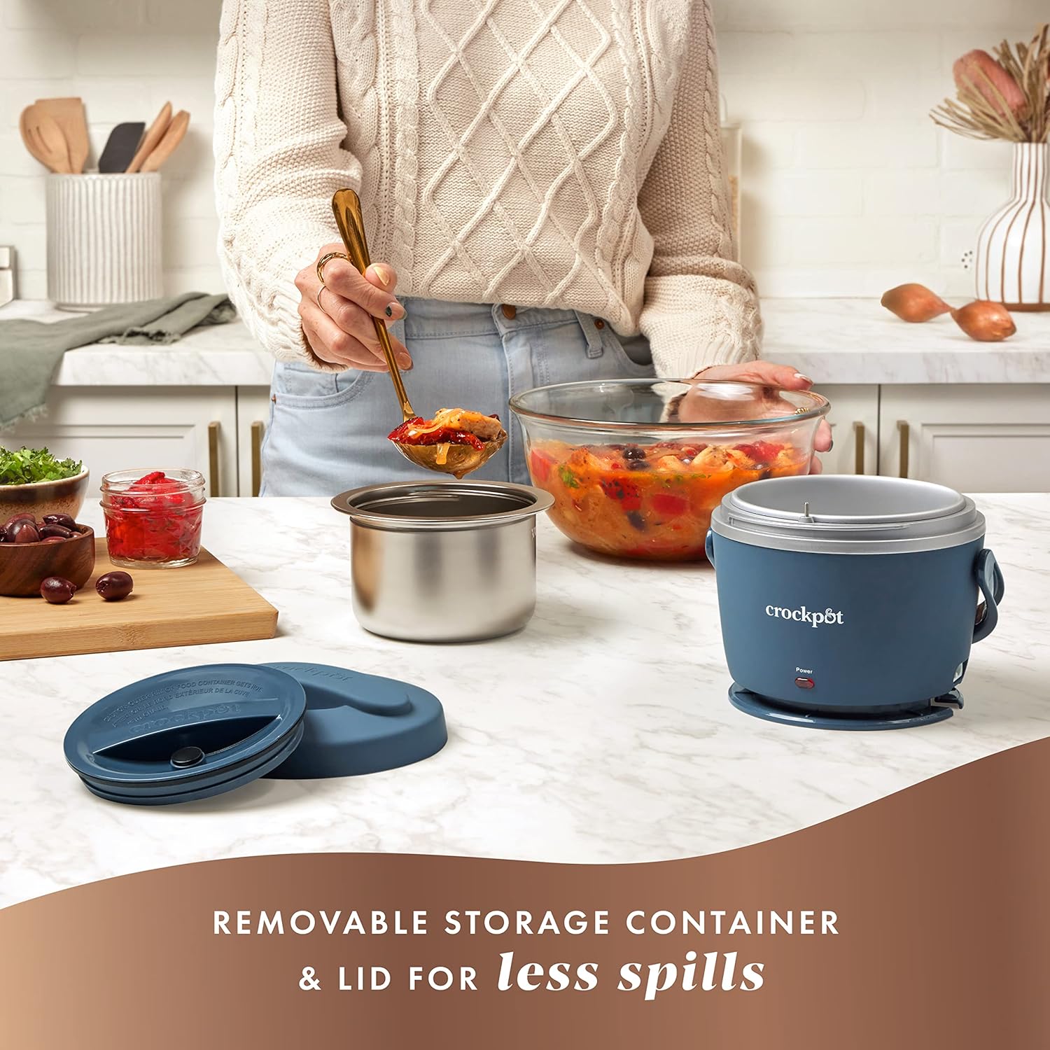 Electric Lunch Box, 20oz Food Warmer, Spill-Free, Dishwasher-Safe, Warm & Travel-Ready-Toppalletfly