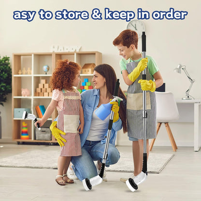 Electric Spin Scrubber, Cordless Cleaning Brush with 8 Replaceable Brush Heads, 3 Adjustable Speeds, Adjustable & Detachable Long Handle, Voice Broadcast-Toppalletfly