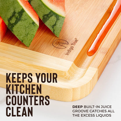 Extra Large Bamboo Cutting Board for Kitchen with Juice Groove-Toppalletfly