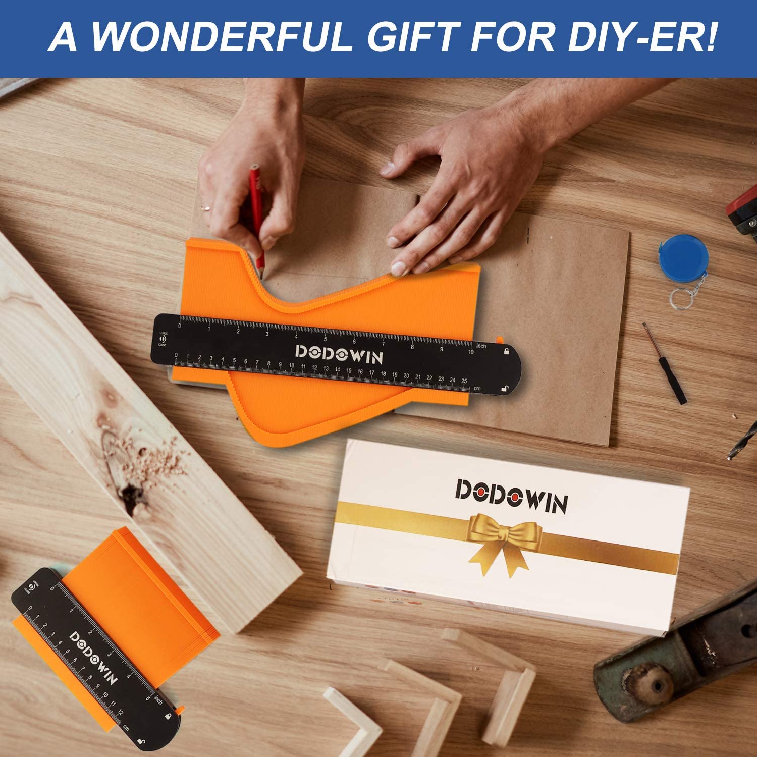 Fathers Day Gifts Durable Contour Gauge 2 Pieces, Tools Gifts for Men Husband Grandpa, Outline Gauge Profile Tools for Woodworking-Toppalletfly