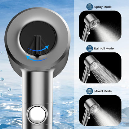 Filtered Shower Head, High Pressure Water Flow and Multiple Spray Modes Shower Head with Filter and ON/OFF Switch for Pets Bath-Toppalletfly