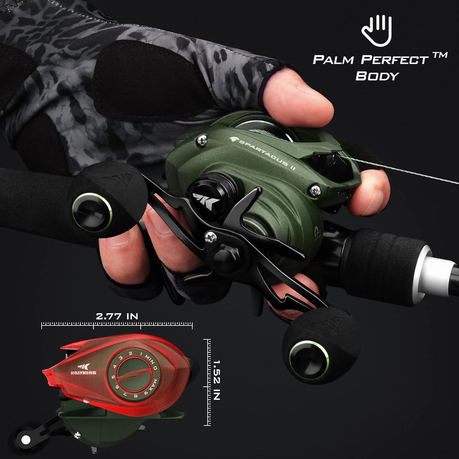 Fishing Reel, 6oz Ultralight Baitcaster Reel,17.6 LB Carbon Fiber Drag, 7.2:1 Gear Ratio, 39mm Palm-Toppalletfly