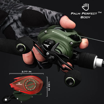 Fishing Reel, 6oz Ultralight Baitcaster Reel,17.6 LB Carbon Fiber Drag, 7.2:1 Gear Ratio, 39mm Palm-Toppalletfly