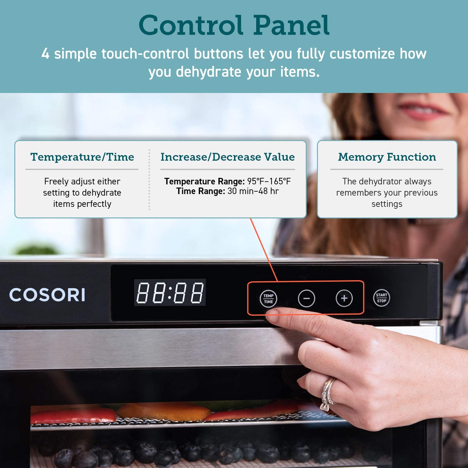 Food Dehydrator, 6 Stainless Steel Trays with Digital Timer and Temperature Control for Beef,Jerky,Fruit,Dog Treats,Herbs, FDA Compliant-Toppalletfly