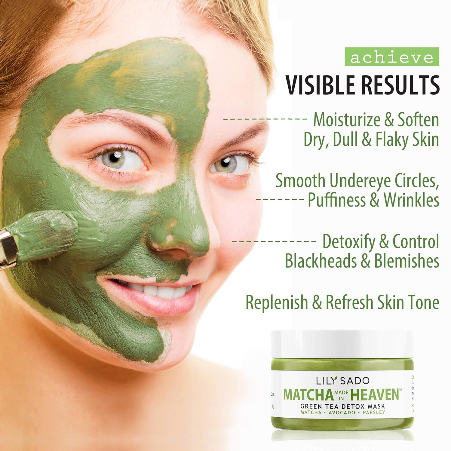 Green Tea Matcha & Avocado Face Mask - Organic Natural Vegan Anti-Aging Antioxidant 4 oz-Toppalletfly