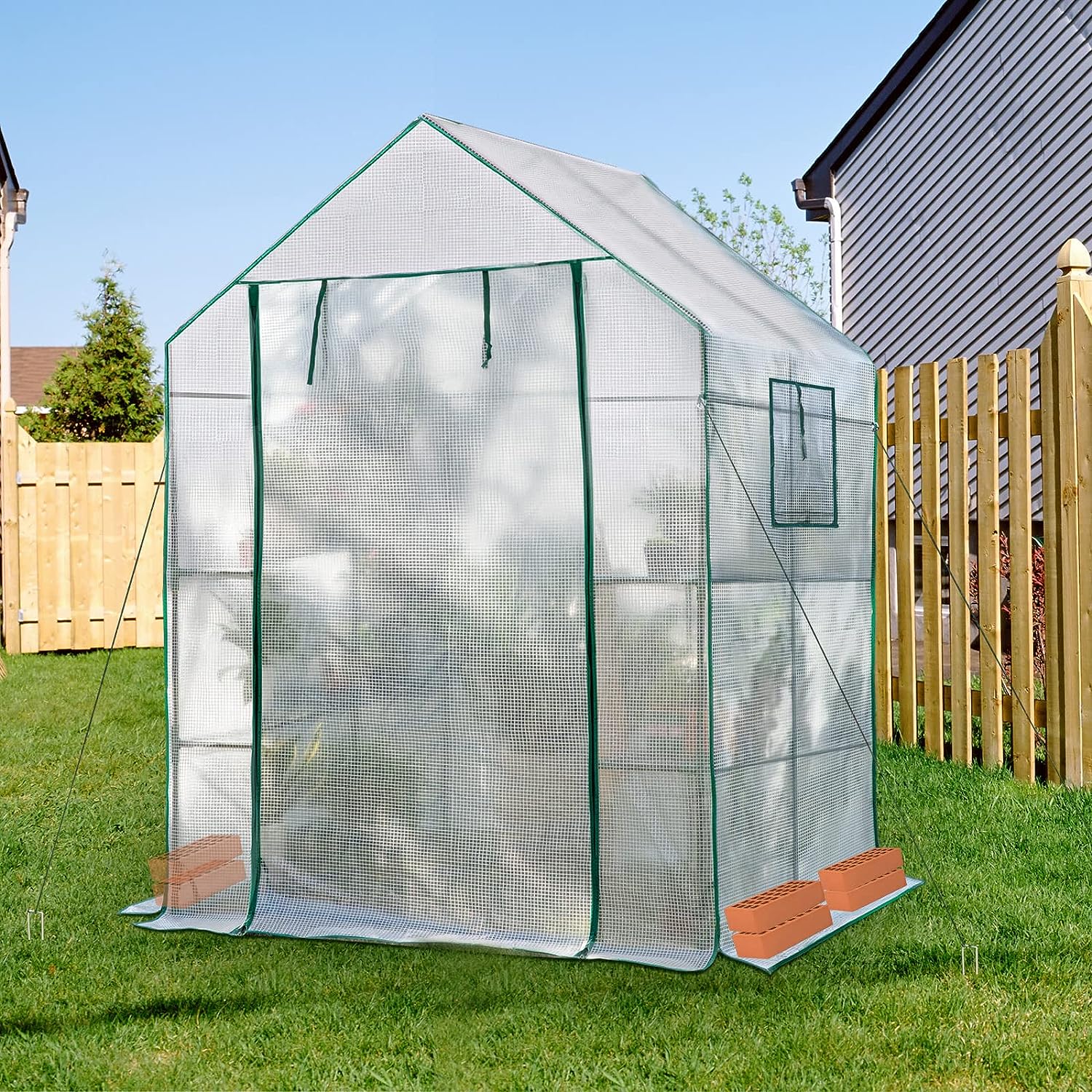 Greenhouses for Outdoors, Portable Walk in Greenhouse for Garden Plants That Need Frost Protection and Away from Pests and Animals-Toppalletfly