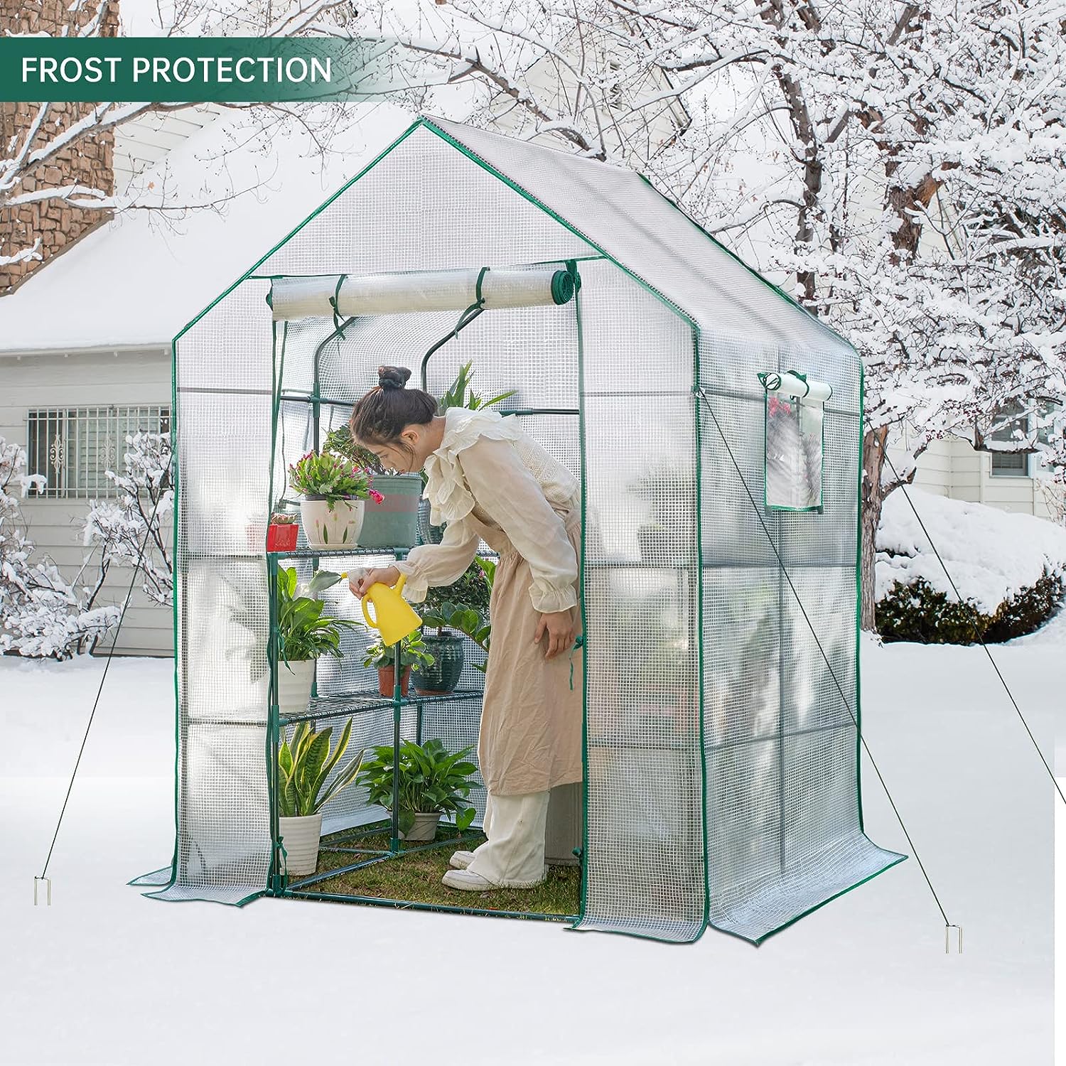 Greenhouses for Outdoors, Portable Walk in Greenhouse for Garden Plants That Need Frost Protection and Away from Pests and Animals-Toppalletfly
