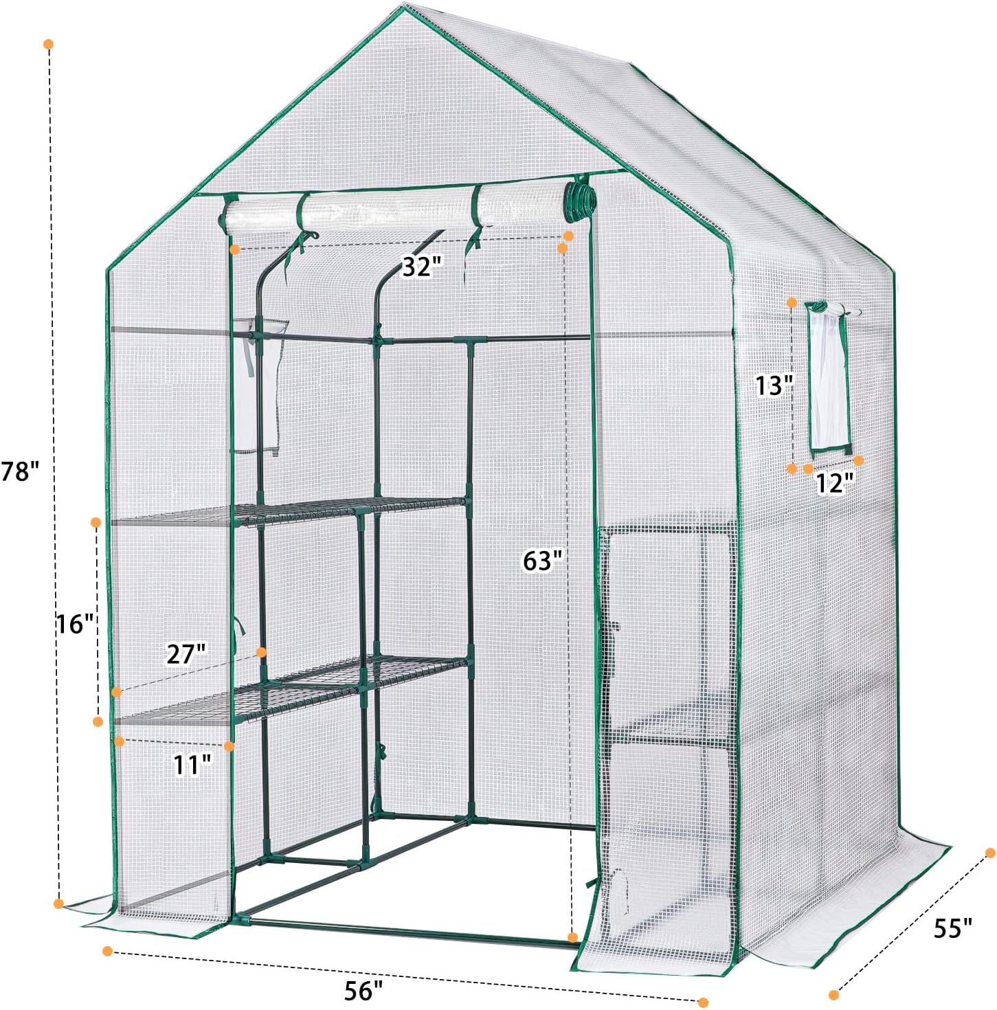 Greenhouses for Outdoors, Portable Walk in Greenhouse for Garden Plants That Need Frost Protection and Away from Pests and Animals-Toppalletfly