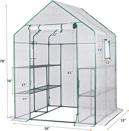 Greenhouses for Outdoors, Portable Walk in Greenhouse for Garden Plants That Need Frost Protection and Away from Pests and Animals-Toppalletfly