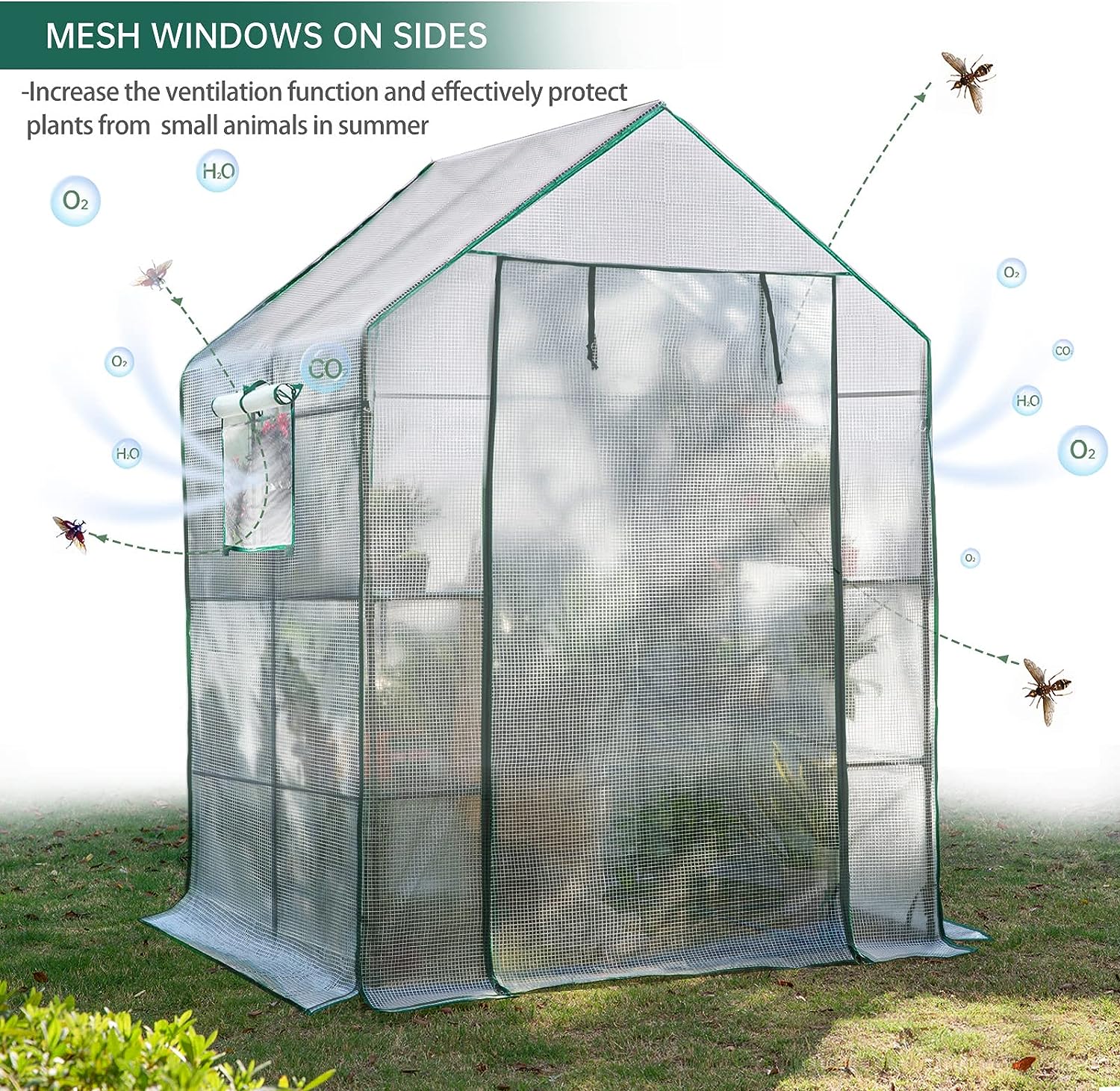 Greenhouses for Outdoors, Portable Walk in Greenhouse for Garden Plants That Need Frost Protection and Away from Pests and Animals-Toppalletfly