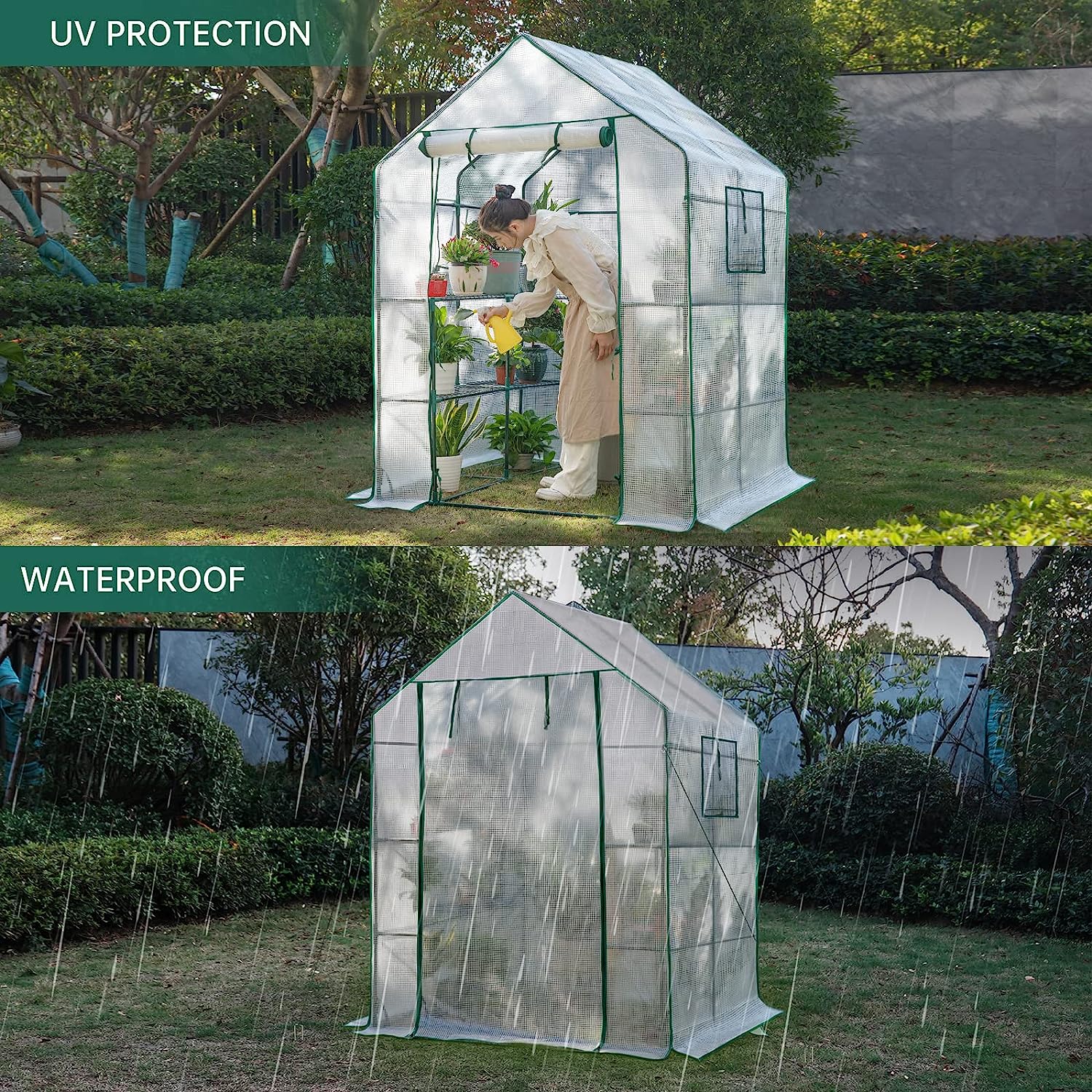 Greenhouses for Outdoors, Portable Walk in Greenhouse for Garden Plants That Need Frost Protection and Away from Pests and Animals-Toppalletfly
