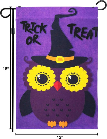 Halloween Garden Flag, Trick or Treat Outdoor Flag 12" x 18", 2 Pcs-Toppalletfly