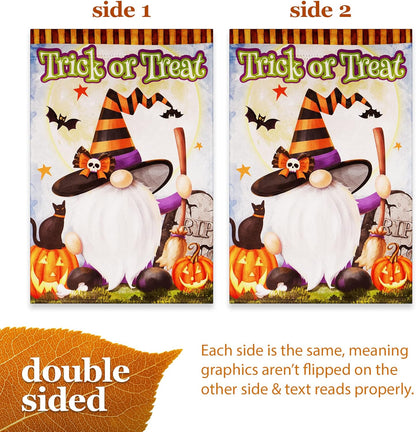 Halloween Garden Flag, Trick or Treat Outdoor Flag 12" x 18", 2 Pcs-Toppalletfly