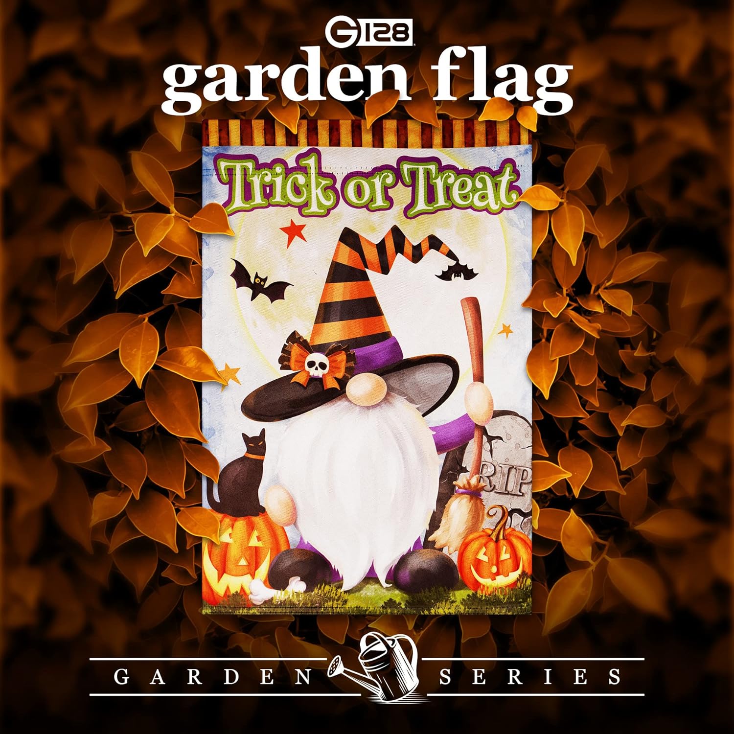 Halloween Garden Flag, Trick or Treat Outdoor Flag 12" x 18", 2 Pcs-Toppalletfly