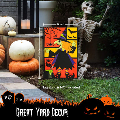 Halloween Garden Flag, Trick or Treat Outdoor Flag 12" x 18", 2 Pcs-Toppalletfly
