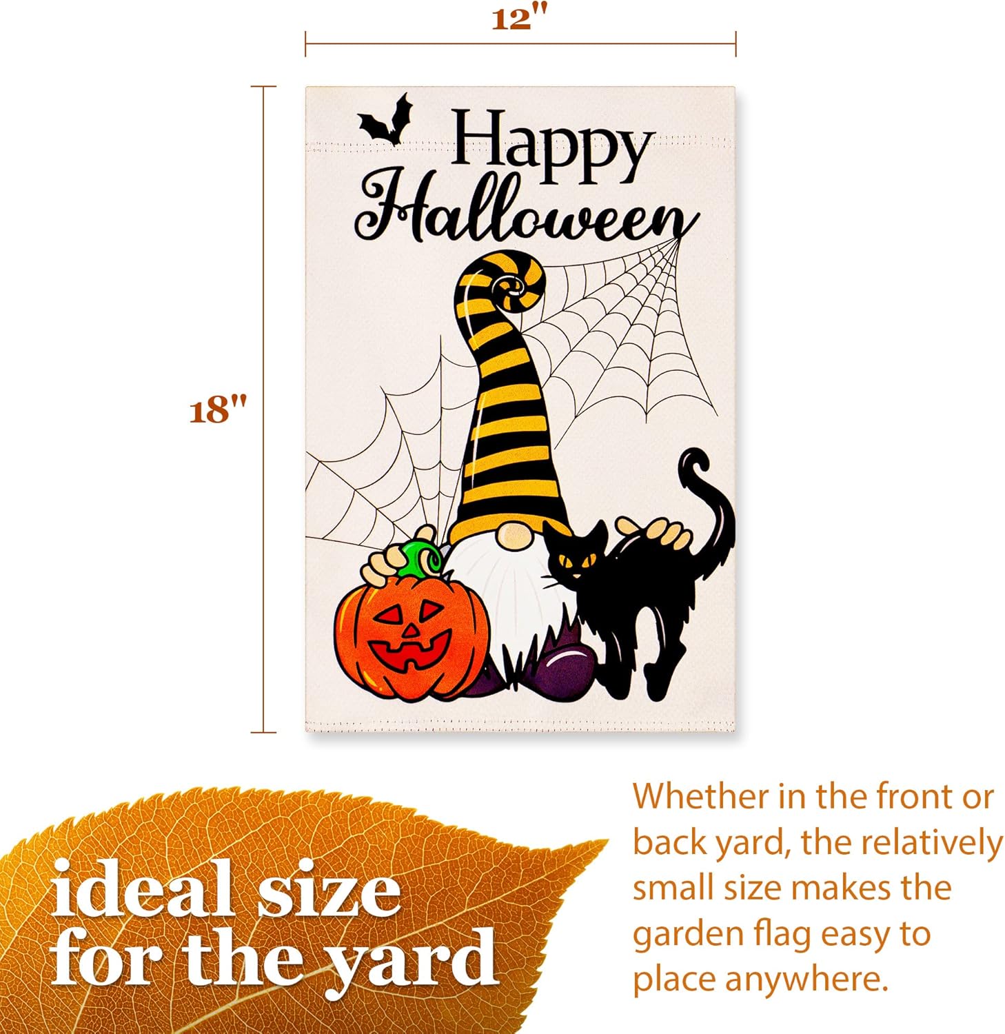 Halloween Garden Flag, Trick or Treat Outdoor Flag 12" x 18", 2 Pcs-Toppalletfly