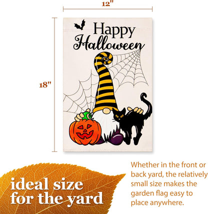 Halloween Garden Flag, Trick or Treat Outdoor Flag 12" x 18", 2 Pcs-Toppalletfly