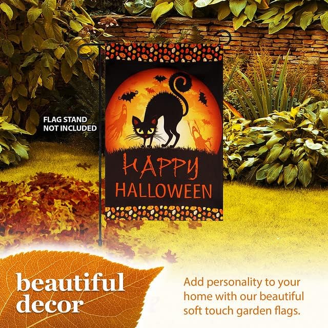 Halloween Garden Flag, Trick or Treat Outdoor Flag 12" x 18", 2 Pcs-Toppalletfly