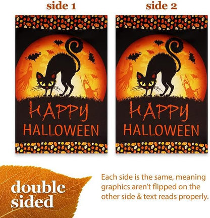 Halloween Garden Flag, Trick or Treat Outdoor Flag 12" x 18", 2 Pcs-Toppalletfly