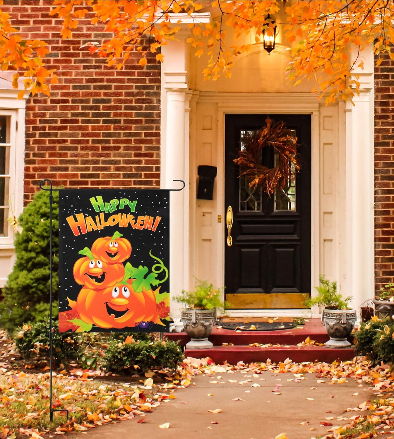 Halloween Garden Flag, Trick or Treat Outdoor Flag 12" x 18", 2 Pcs-Toppalletfly