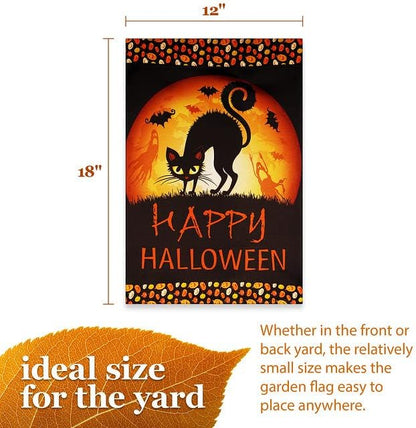 Halloween Garden Flag, Trick or Treat Outdoor Flag 12" x 18", 2 Pcs-Toppalletfly