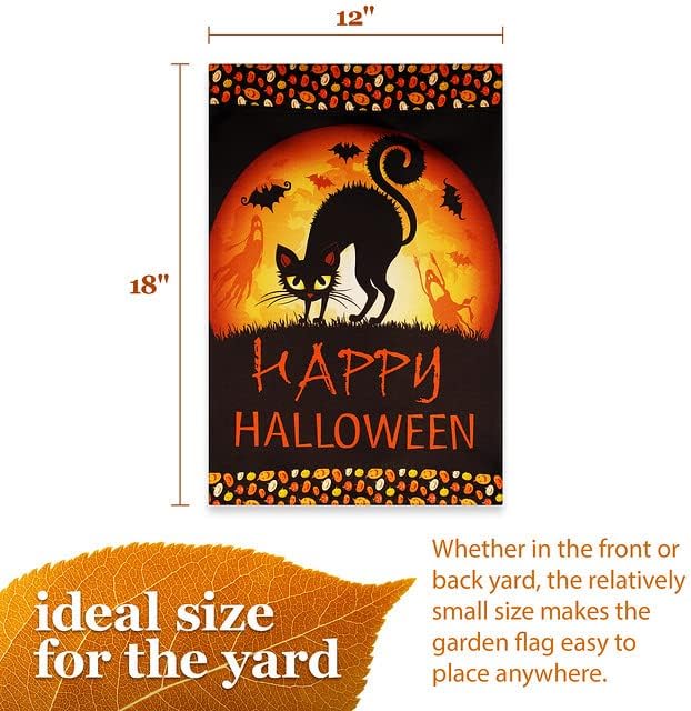 Halloween Garden Flag, Trick or Treat Outdoor Flag 12" x 18", 2 Pcs-Toppalletfly