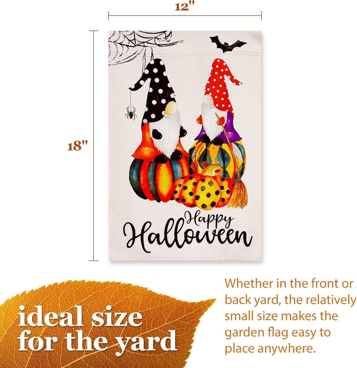 Halloween Garden Flag, Trick or Treat Outdoor Flag 12" x 18", 2 Pcs-Toppalletfly