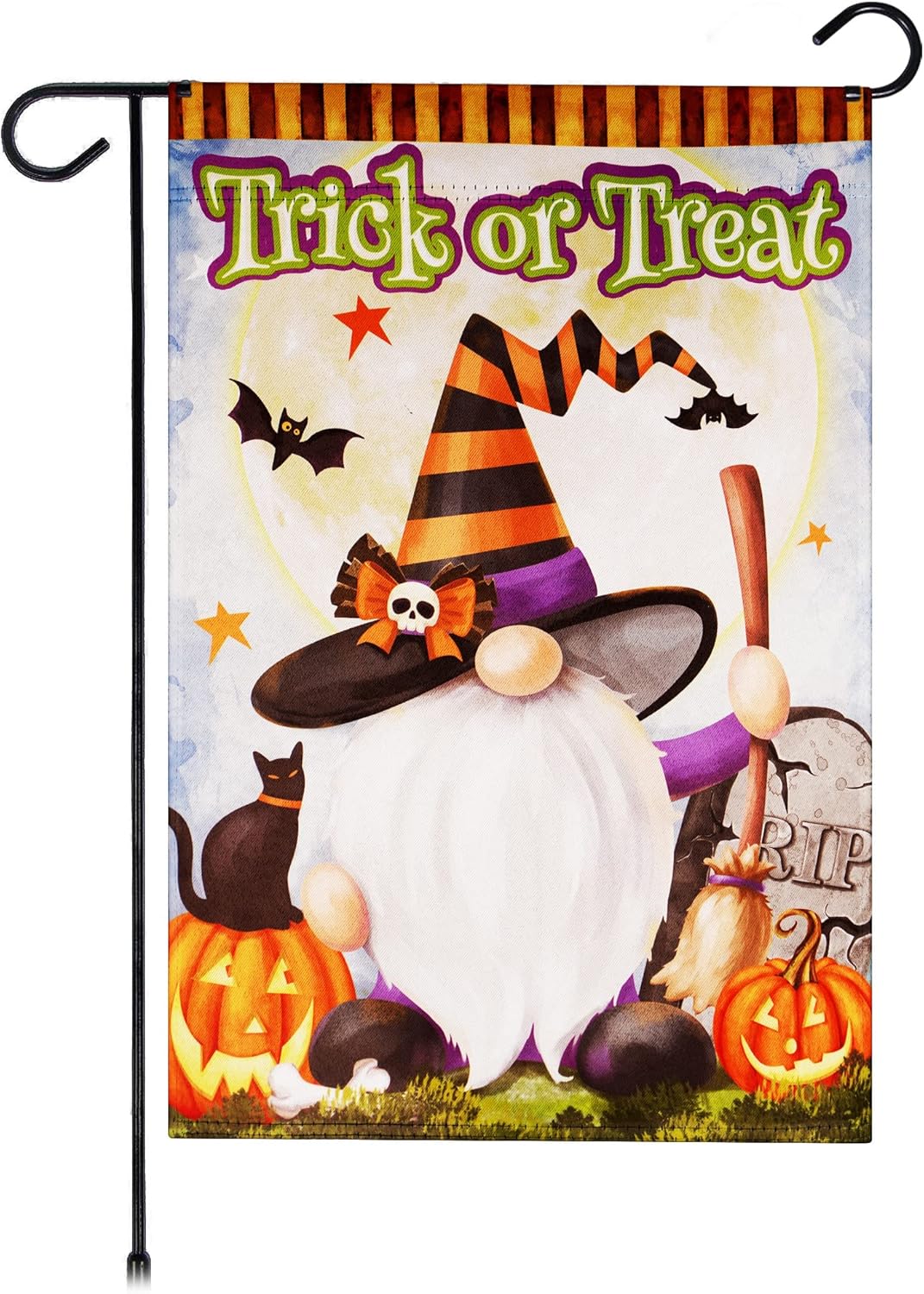 Halloween Garden Flag, Trick or Treat Outdoor Flag 12" x 18", 2 Pcs-Toppalletfly