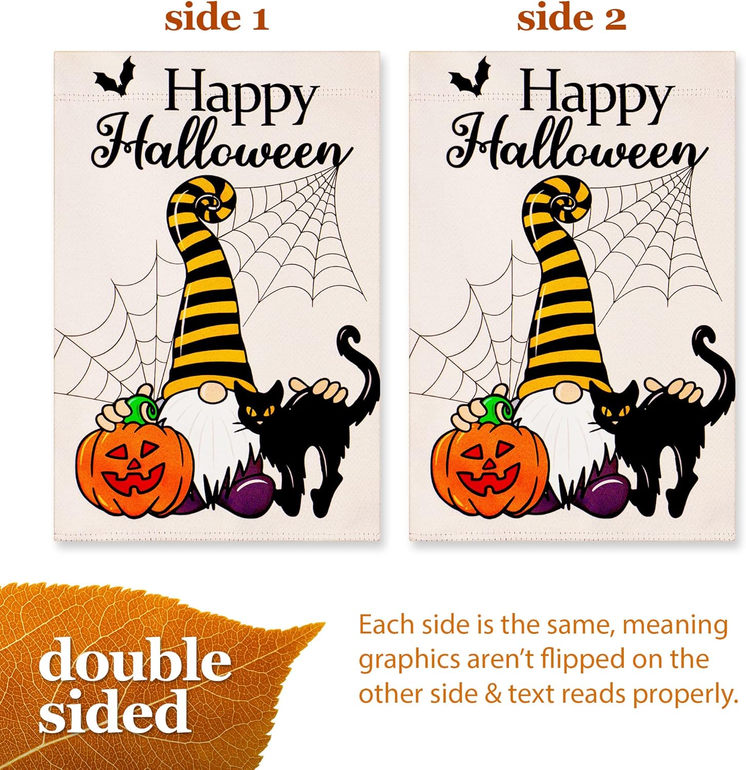 Halloween Garden Flag, Trick or Treat Outdoor Flag 12" x 18", 2 Pcs-Toppalletfly