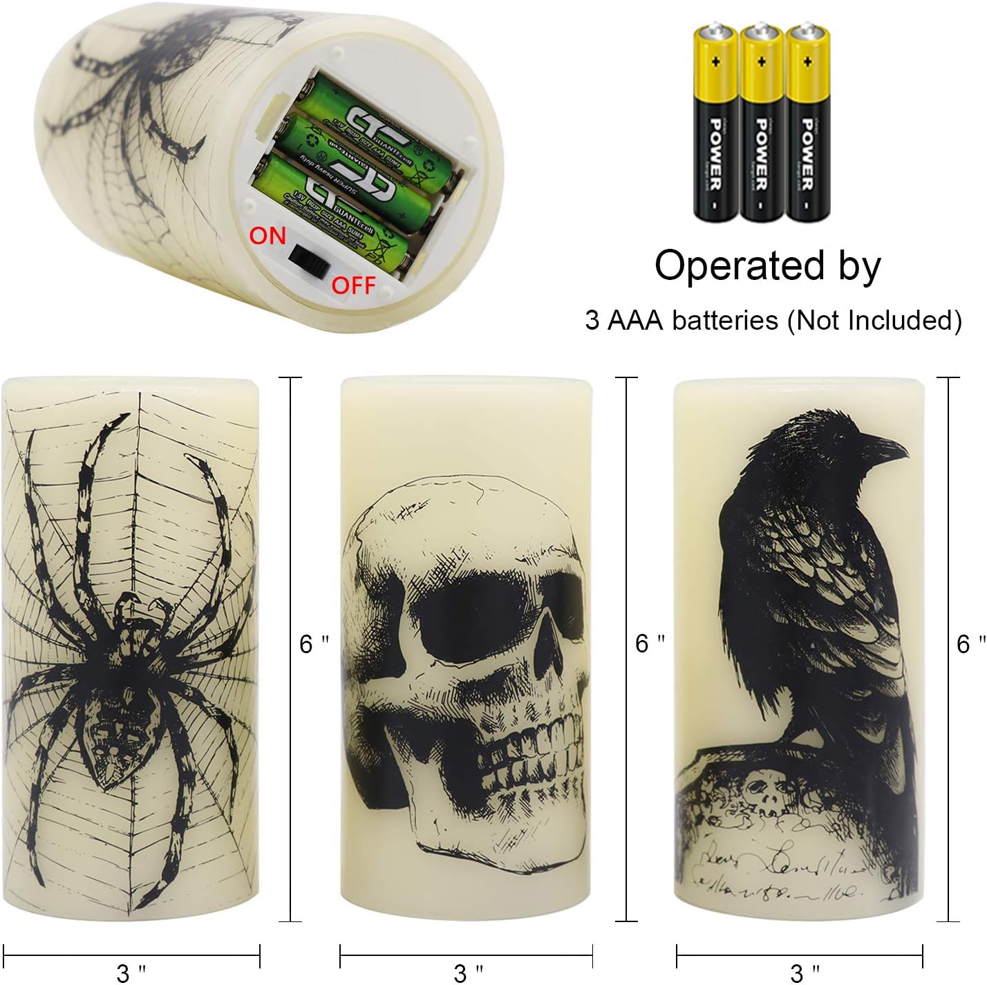 Halloween or Christmas Flameless Candles Color Changing with Remote Time-Toppalletfly