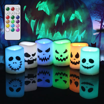 Halloween or Christmas Flameless Candles Color Changing with Remote Time-Toppalletfly