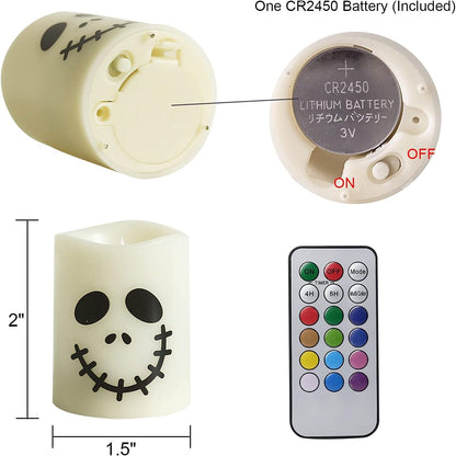Halloween or Christmas Flameless Candles Color Changing with Remote Time-Toppalletfly