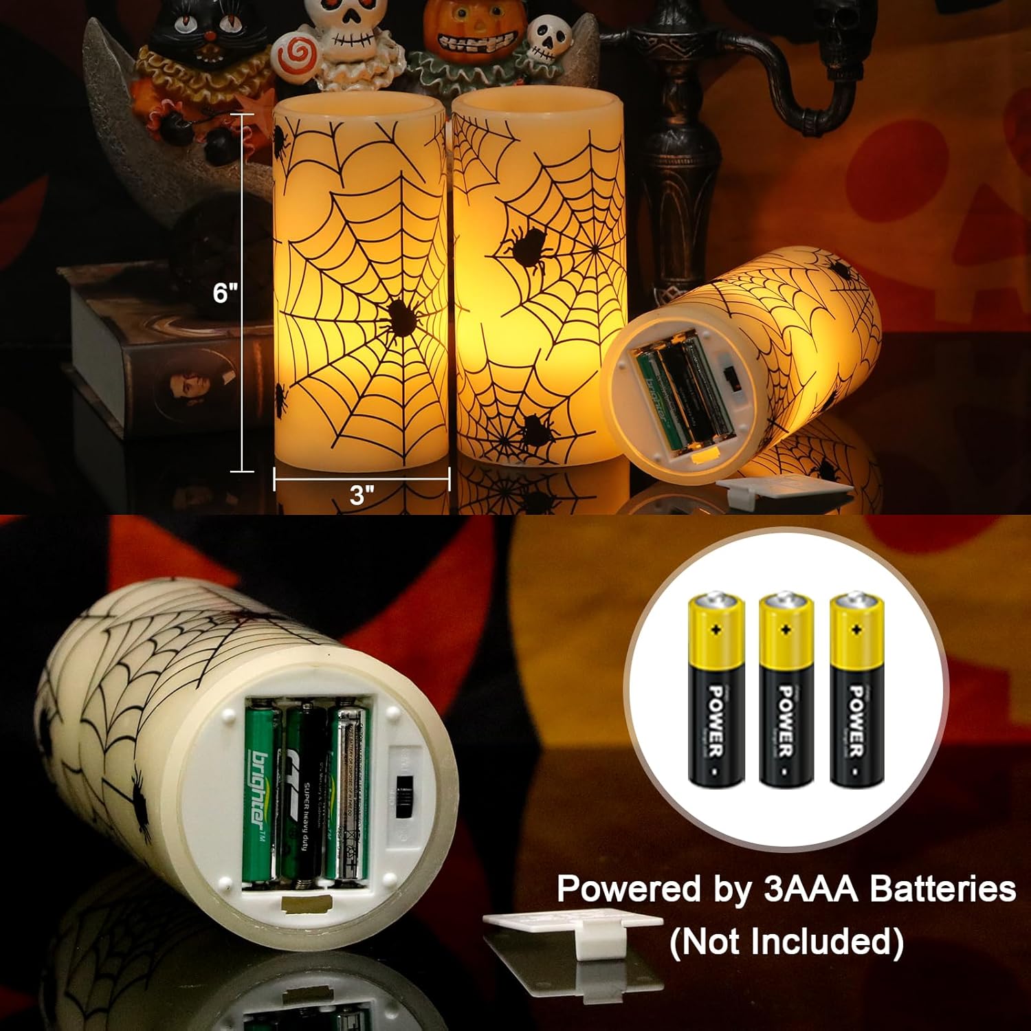 Halloween or Christmas Flameless Candles Color Changing with Remote Time-Toppalletfly