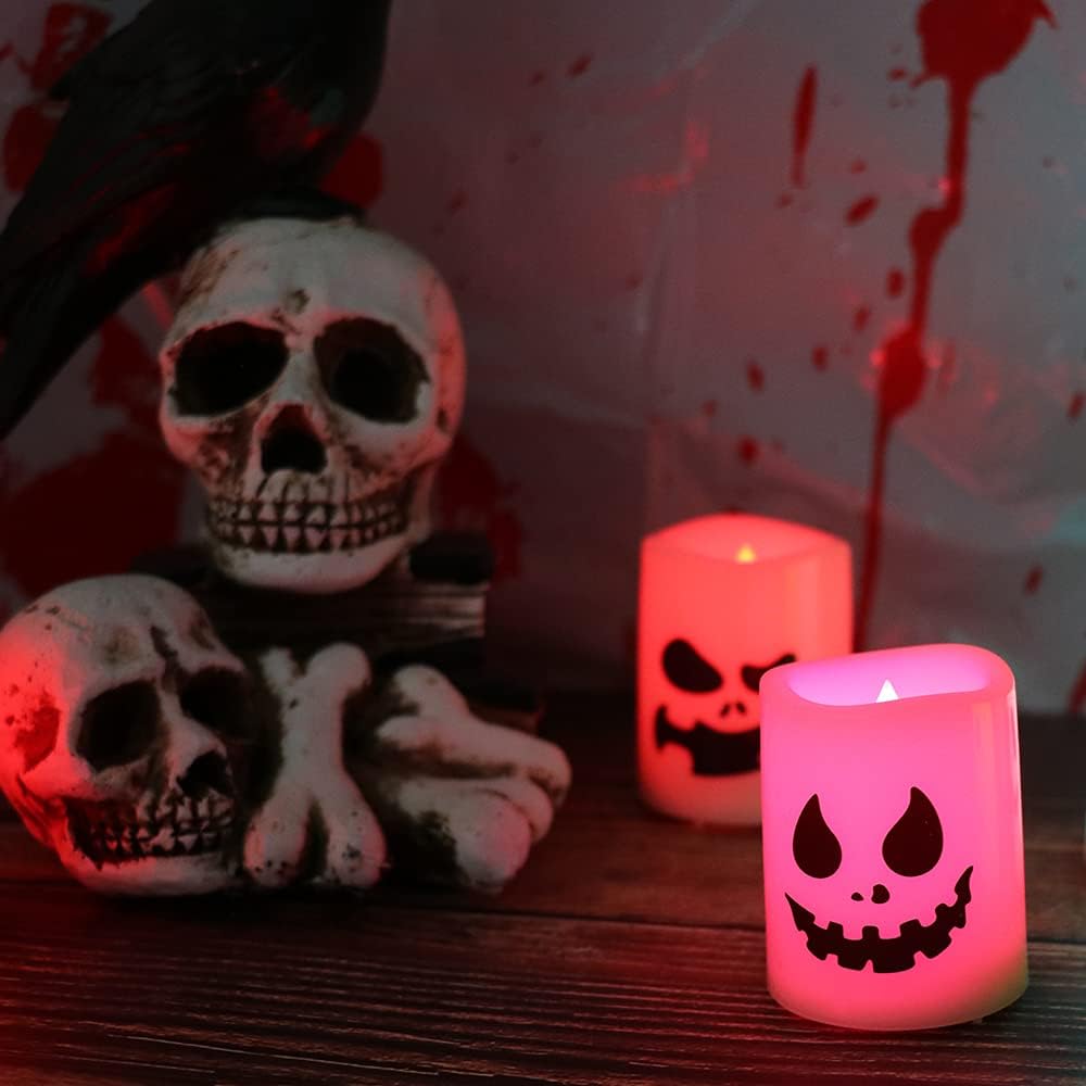 Halloween or Christmas Flameless Candles Color Changing with Remote Time-Toppalletfly