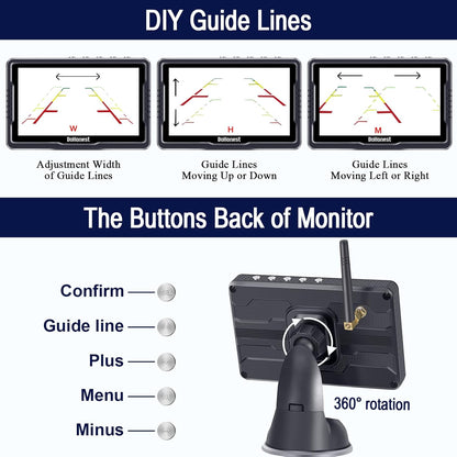 HD 1080P Wireless Solar Backup Camera Kit: Portable Magnetic Rear View for Trucks, RVs, and Campers-Toppalletfly
