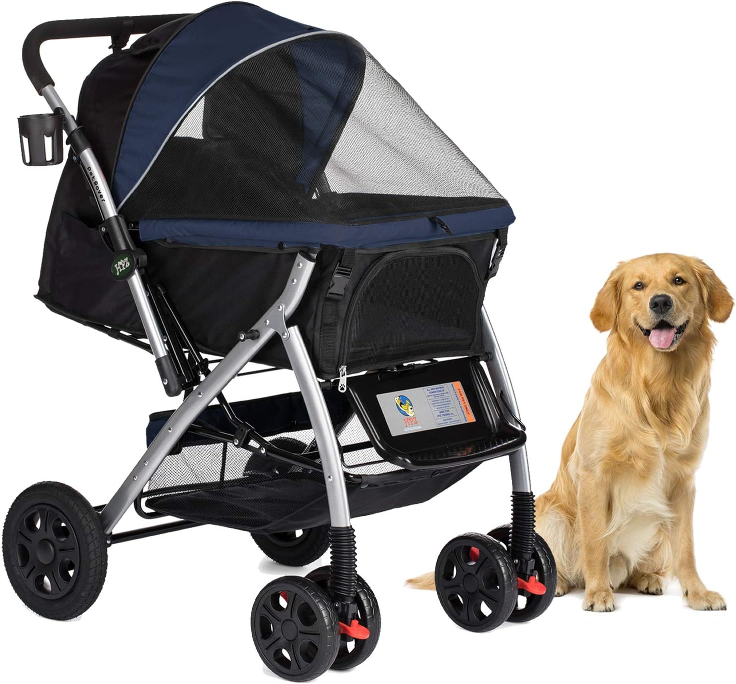 Heavy Duty Dog Stroller, Pet Stroller with Convertible Compartment - Toppalletfly