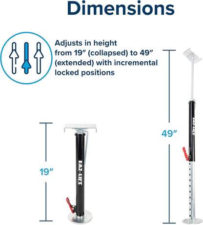 Heavy-Duty RV Slide-Out Supports, Adjustable Steel Jacks 19" to 47" – 5,000lbs Each – Set of 2-Toppalletfly