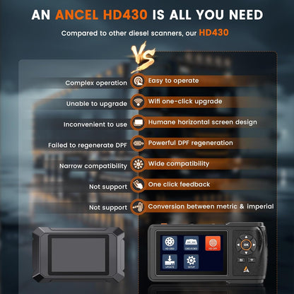 Heavy-Duty Truck Scanner for Cummins & Caterpillar, DPF Reset, Forced Regeneration, OBD2 Diagnostic Tool-Toppalletfly