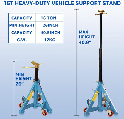 Heavy Duty Truck Support Stands, Adjustable Height-Toppalletfly