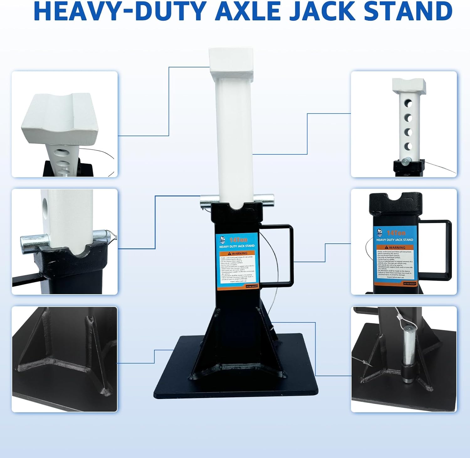 Heavy Duty Truck Support Stands, Adjustable Height-Toppalletfly