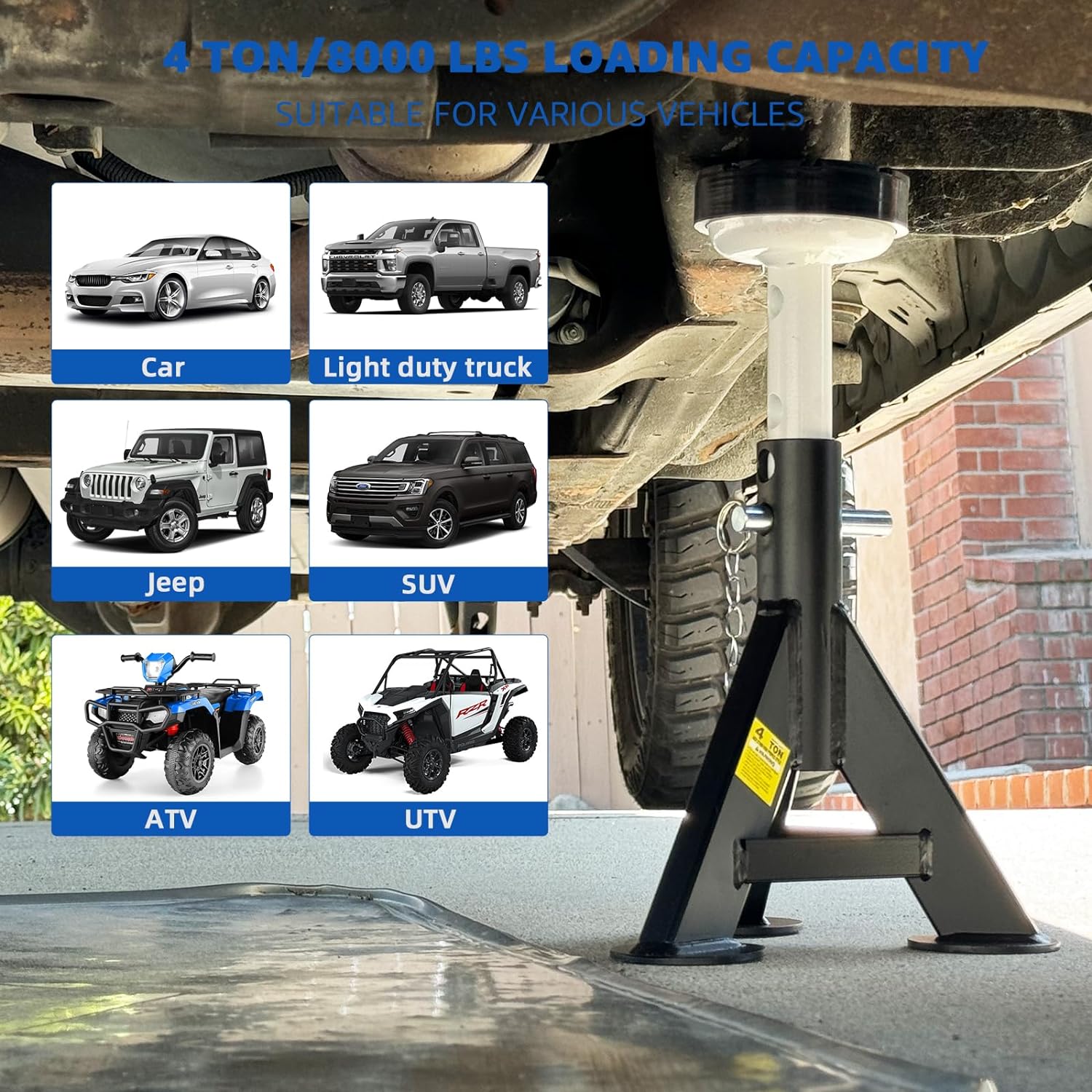 Heavy Duty Truck Support Stands, Adjustable Height-Toppalletfly