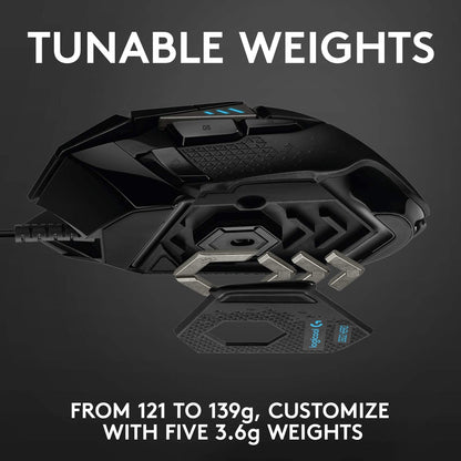High Performance Wired Gaming Mouse, HERO 25K Sensor, 25,600 DPI, RGB, Adjustable Weights, 11 Programmable Buttons, On-Board Memory, PC / Mac-Toppalletfly
