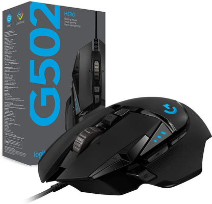 High Performance Wired Gaming Mouse, HERO 25K Sensor, 25,600 DPI, RGB, Adjustable Weights, 11 Programmable Buttons, On-Board Memory, PC / Mac-Toppalletfly