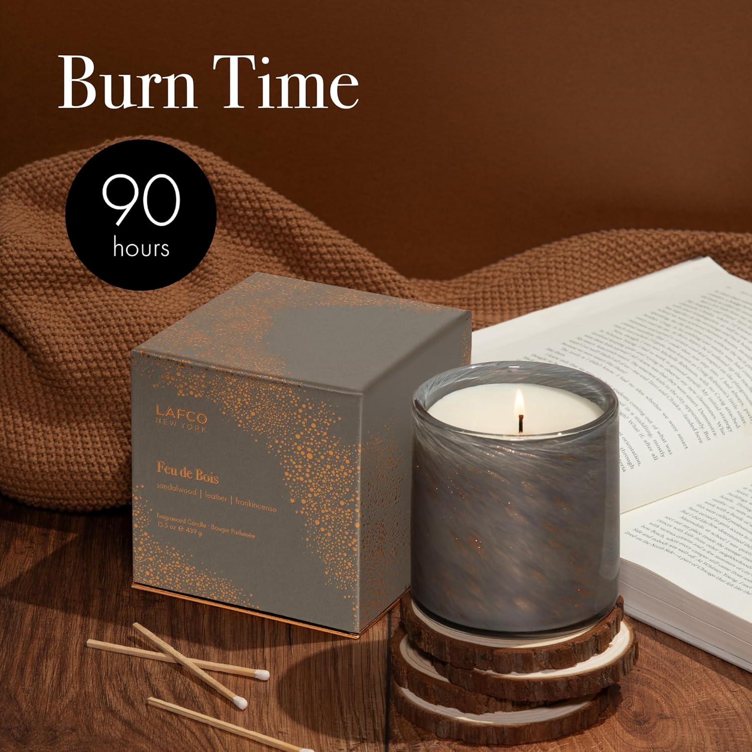 Holiday Candle, 15.5 oz - 90-Hour Burn Time - Reusable, Hand Blown Glass Vessel - Made in The USA-Toppalletfly