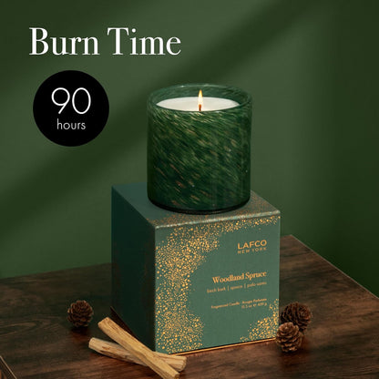 Holiday Candle, 15.5 oz - 90-Hour Burn Time - Reusable, Hand Blown Glass Vessel - Made in The USA-Toppalletfly